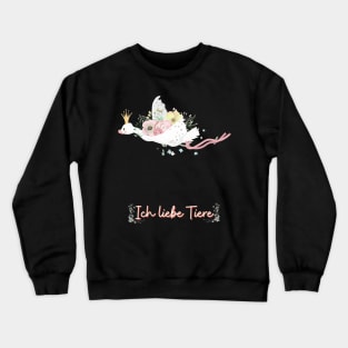 Schwan Fliegen Liebe Tiere Prinzessin Blumen Süß Crewneck Sweatshirt